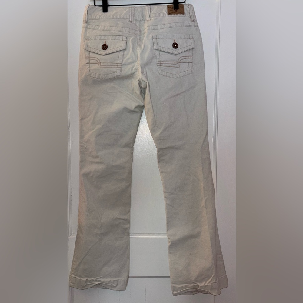 Vintage Y2K American Eagle Corduroy Mid-Rise White Pants - Picture 5 of 13